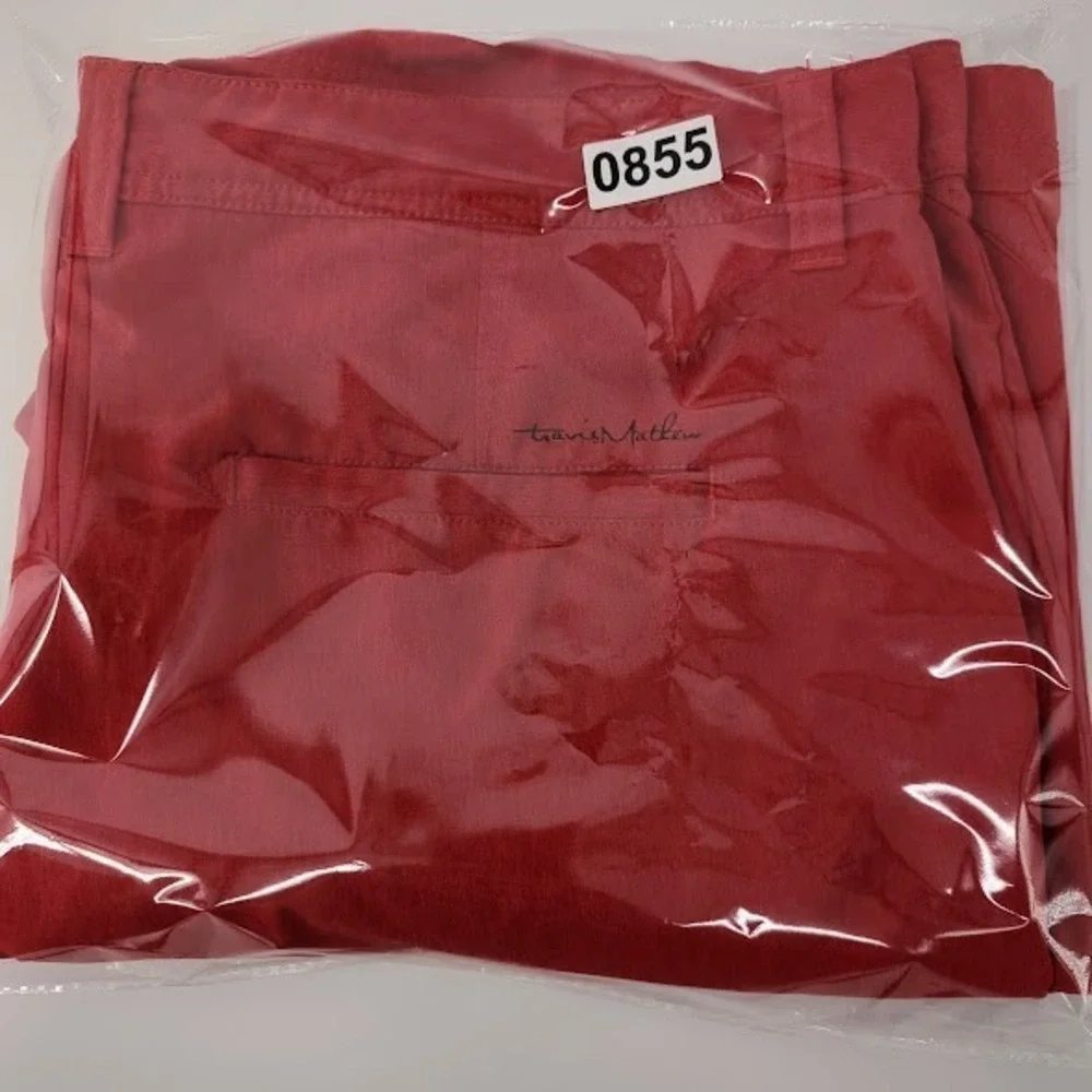 TravisMathew Shorts Mens 38 Red Performance Golf Chino Flat Front Stretch *READ*